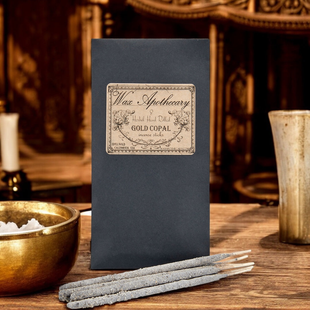 Golden Copal ceremonial incense sticks in an envelope