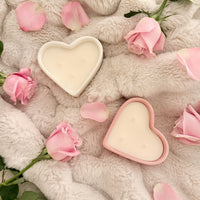 Cream Ceramic Heart Candle