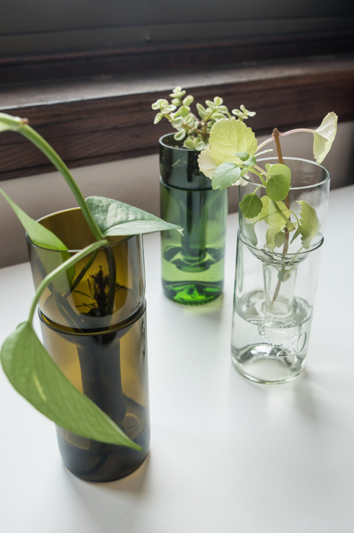 Self Watering Planter - Recycled Glass