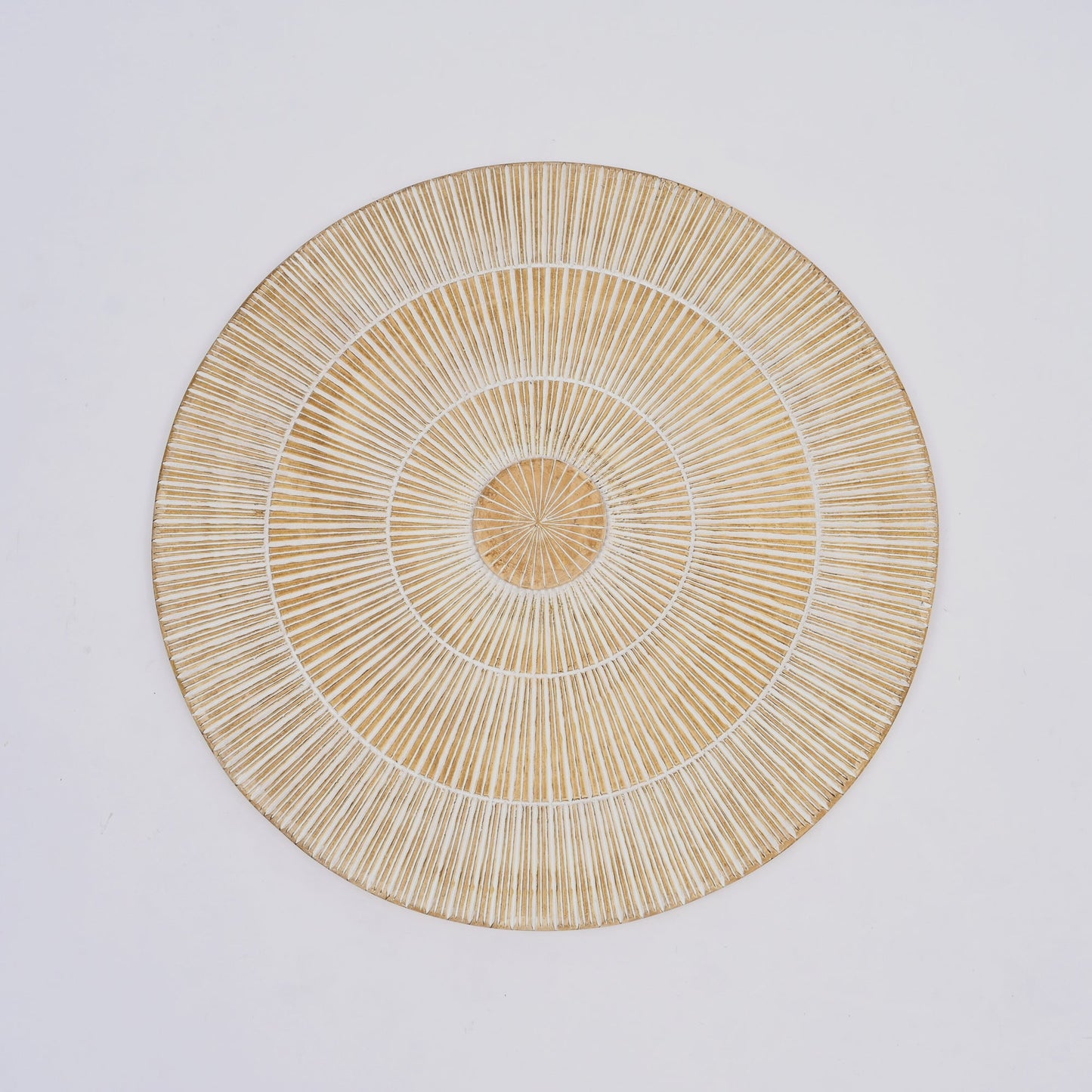 Hand Carved Round Wall Accent