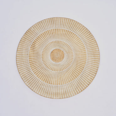 Hand Carved Round Wall Accent