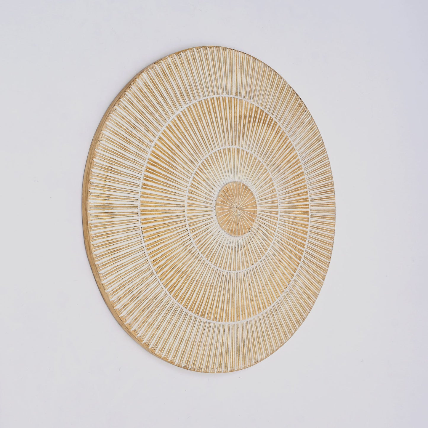 Hand Carved Round Wall Accent