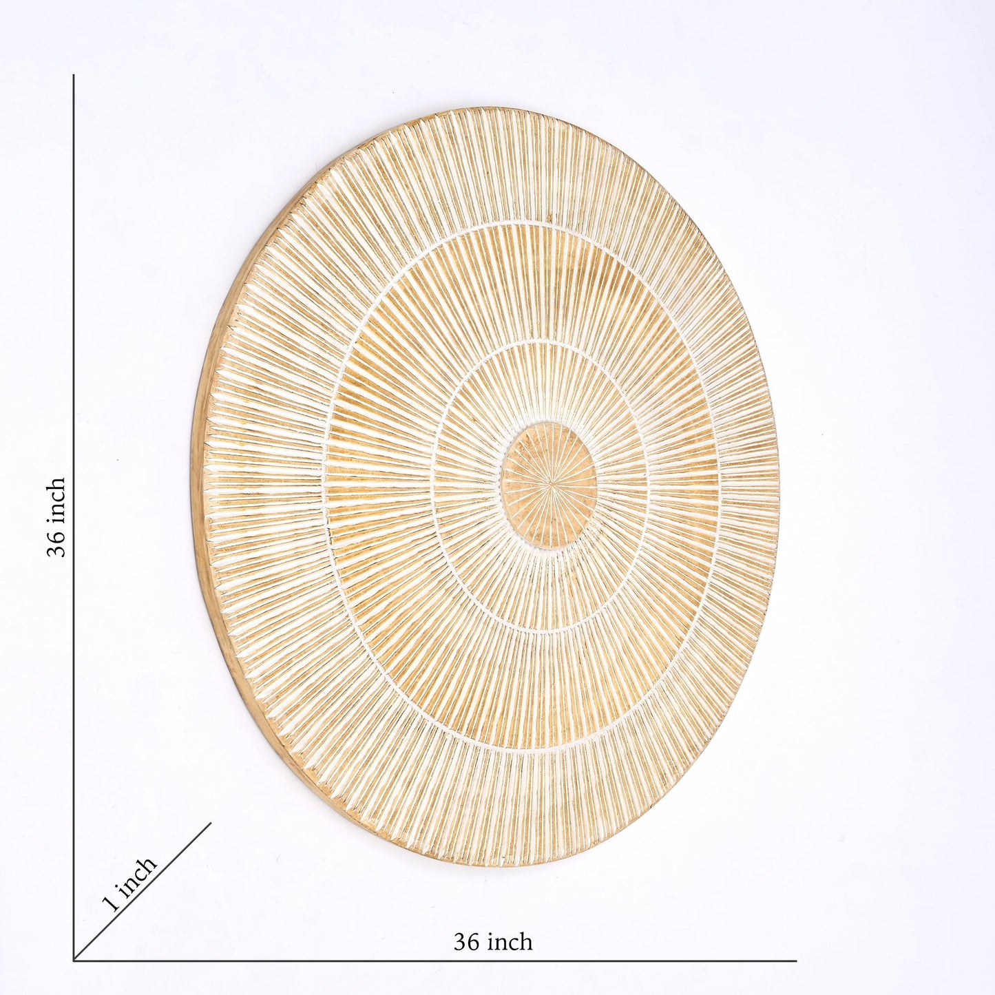 Hand Carved Round Wall Accent
