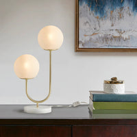 2-Light Frosted Globe Table Lamp