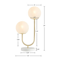 2-Light Frosted Globe Table Lamp