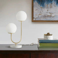 2-Light Frosted Globe Table Lamp