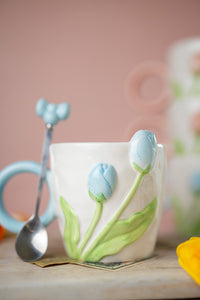 Tulip Ceramic Mug with Spoon Gift Set