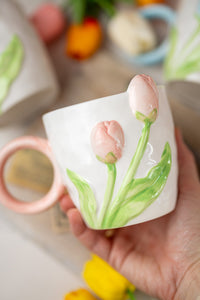 Tulip Ceramic Mug with Spoon Gift Set