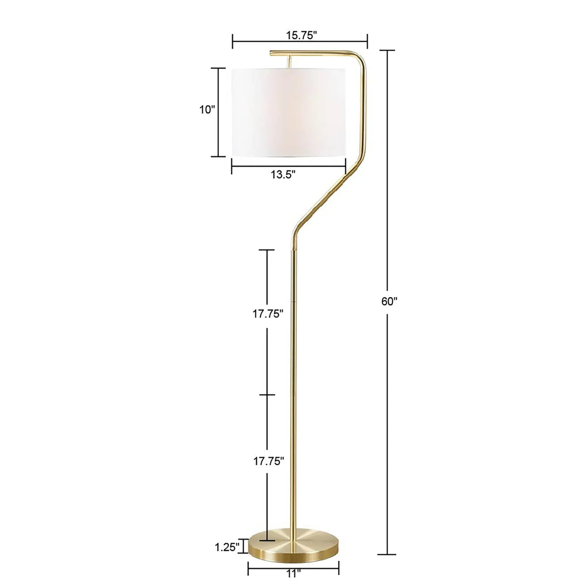 Angular Gold Arched Floor Lamp