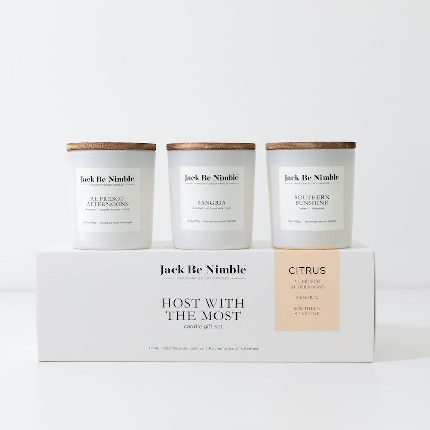 Host With The Most citrus mini candle gift set