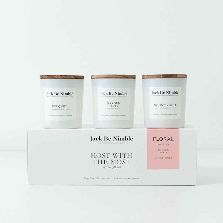 Host With The Most floral mini candle gift set