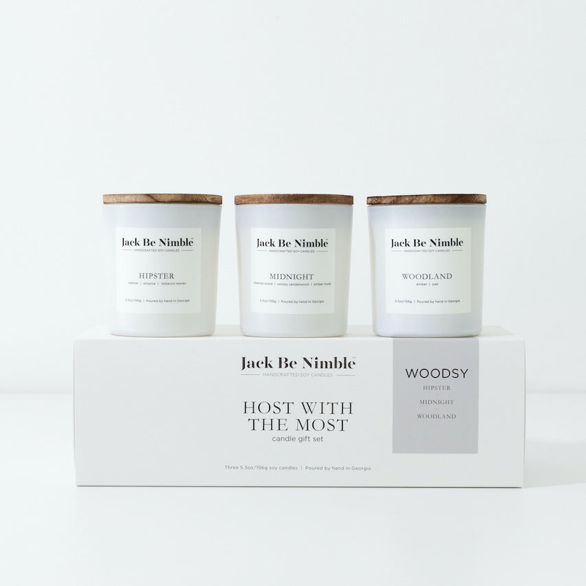 Host With The Most woodsy mini candle gift set