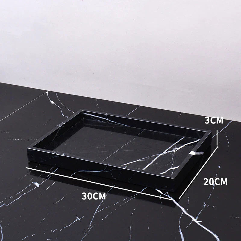 Nero Marquina Marble Tray