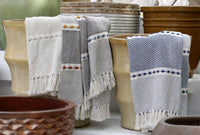 Herringbone Stripe Cotton Woven Tassel Throw