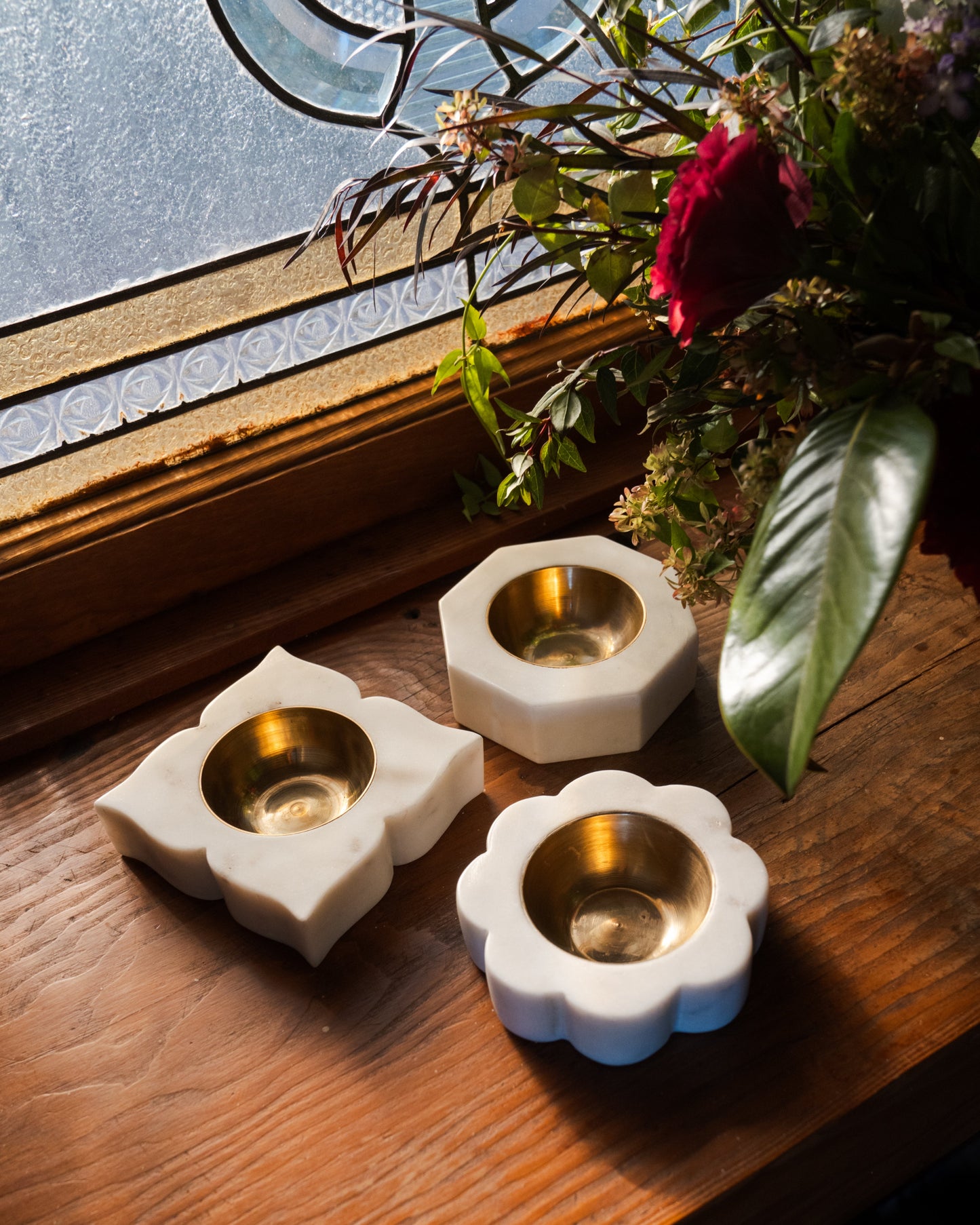 Marble Candleholder Trio