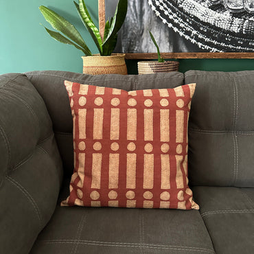 Lines + Dots Pillow Cover - Terracotta