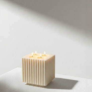 Ribbed Cube Candle