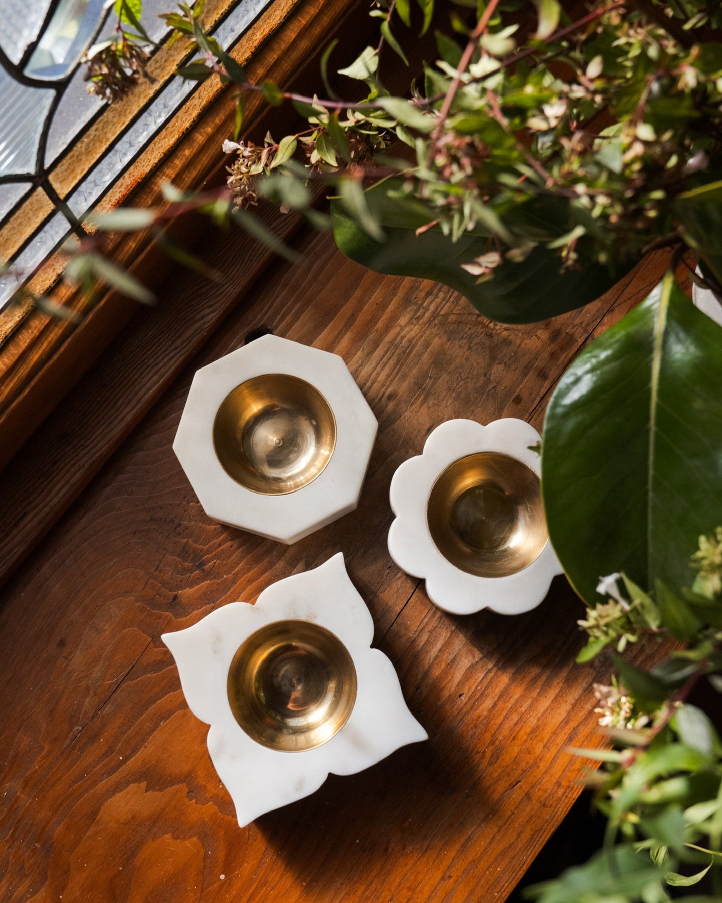Marble Candleholder Trio