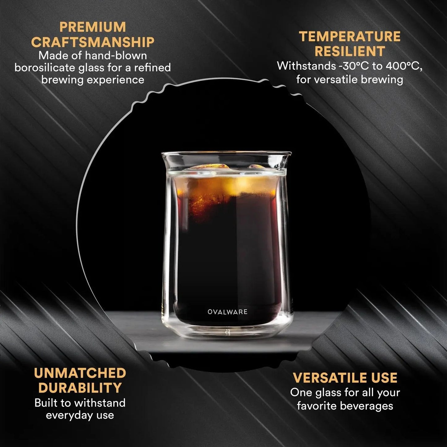 Double Wall Glass Tumbler - Set of 2 or 4