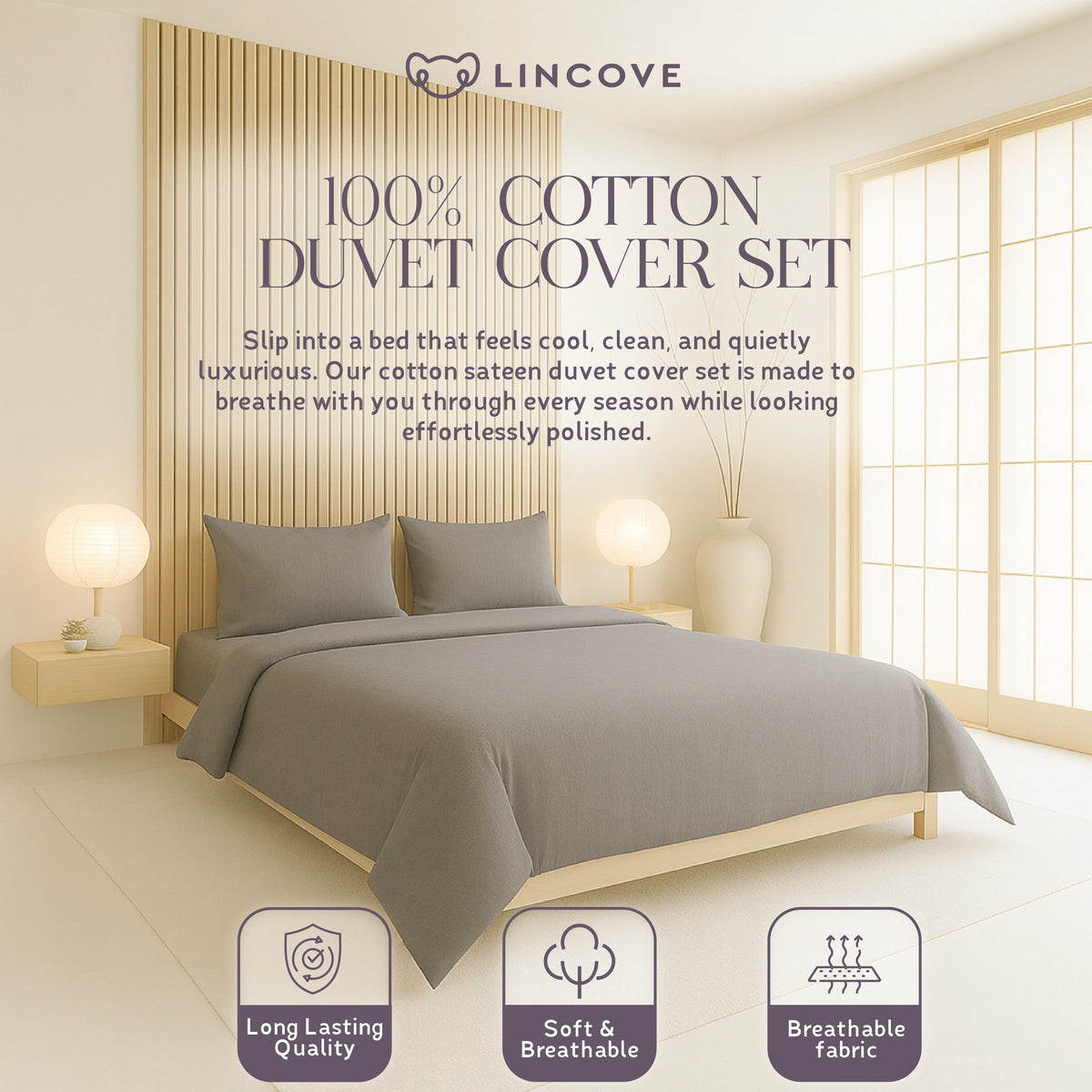 Cotton Sateen Duvet Cover Set