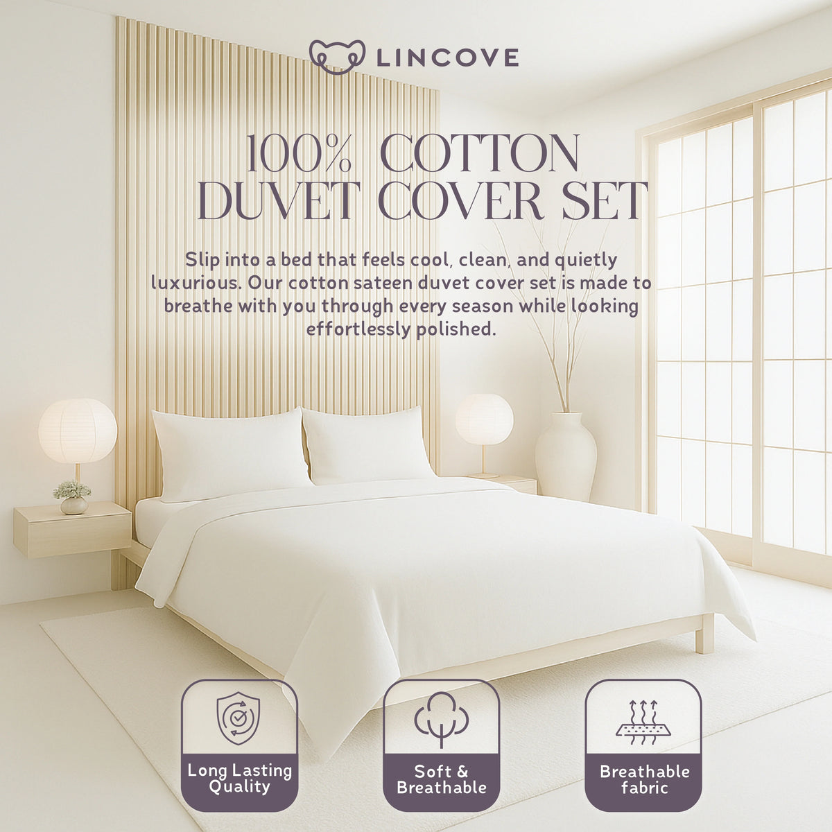 Cotton Sateen Duvet Cover Set