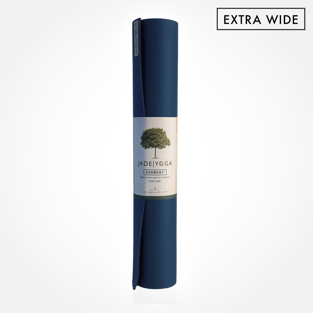 Extra wide midnight blue natural rubber yoga mat