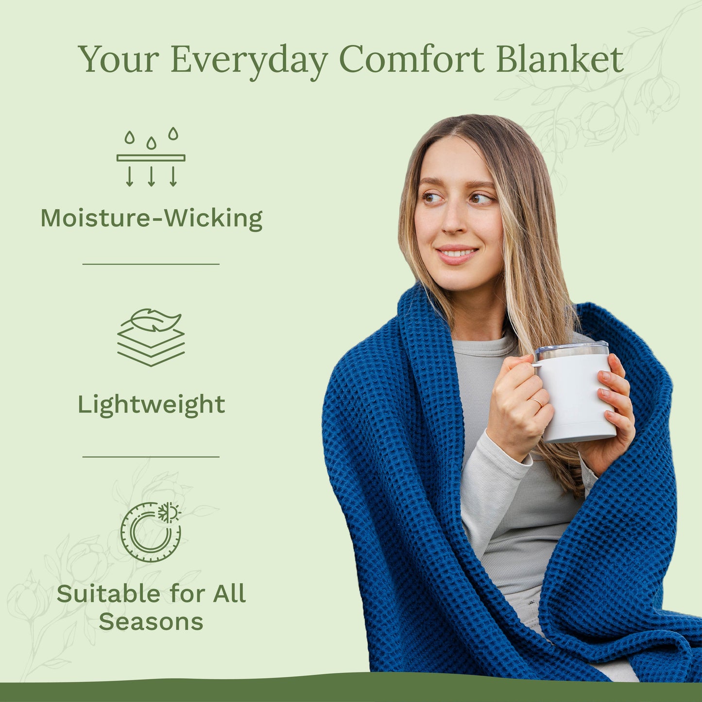 Organic Cotton Waffle Weave Blanket