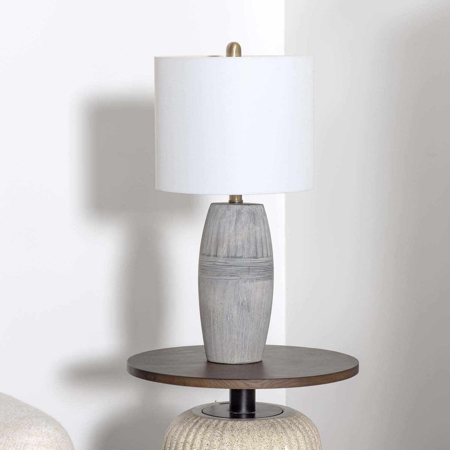 Elio Ribbed Ceramic Table Lamp