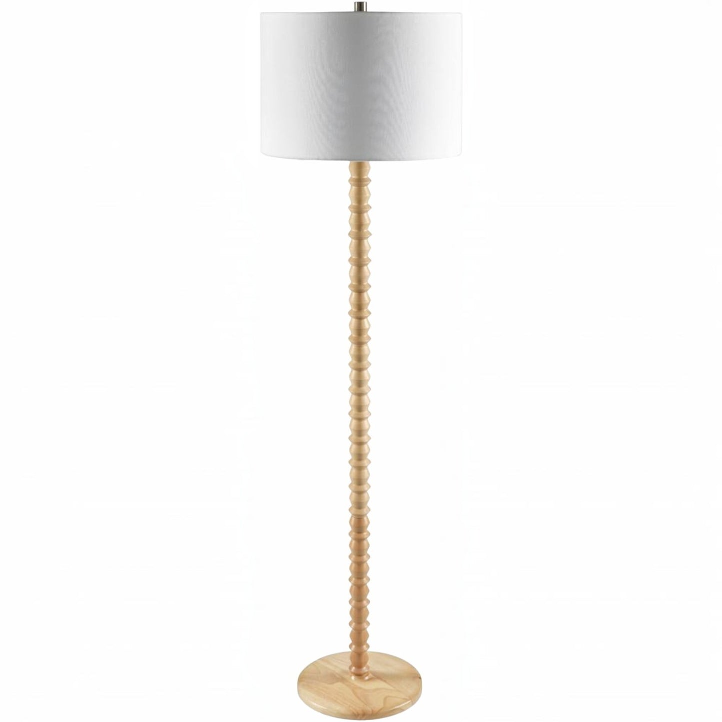 Cream Wood Floor Lamp