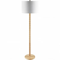 Cream Wood Floor Lamp