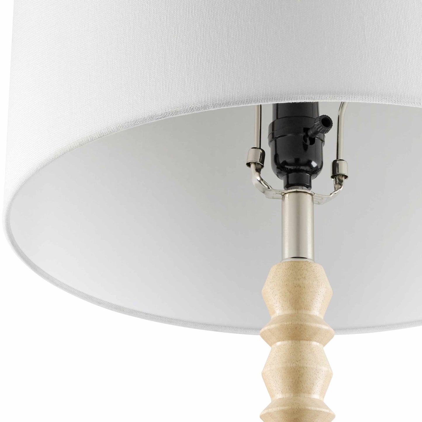 Cream Wood Floor Lamp