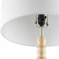 Cream Wood Floor Lamp