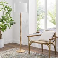Cream Wood Floor Lamp