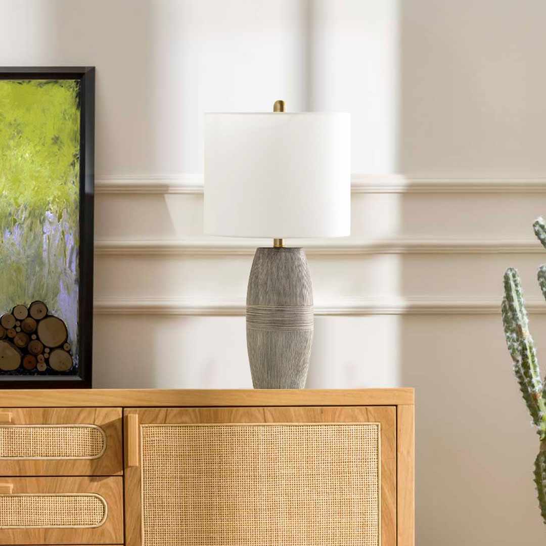 Elio Ribbed Ceramic Table Lamp