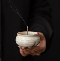 Lotus Incense Burner — Celadon Cream