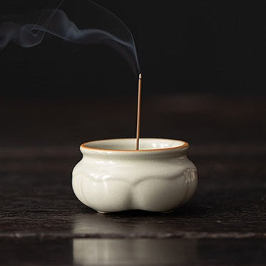 Lotus Incense Burner — Celadon Cream