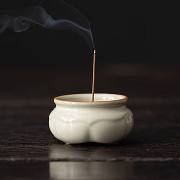 Lotus Incense Burner — Celadon Cream