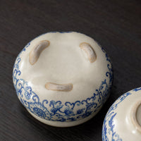 Lotus Incense Burner — Blue-and-White Vine
