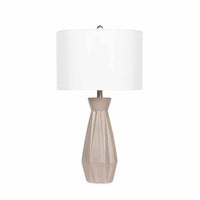 Gray cement table lamp with a white cotton shade