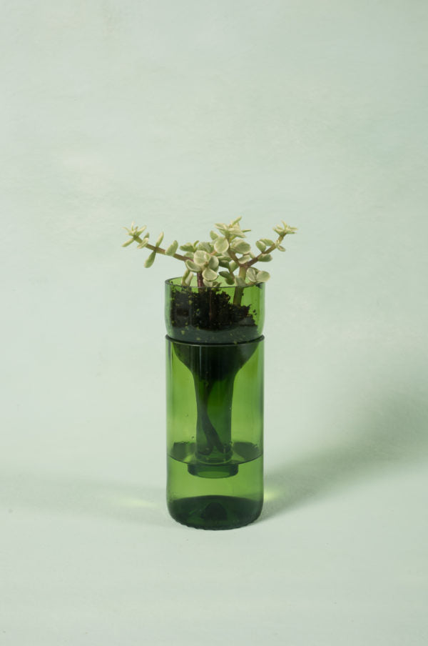 Self Watering Planter - Recycled Glass