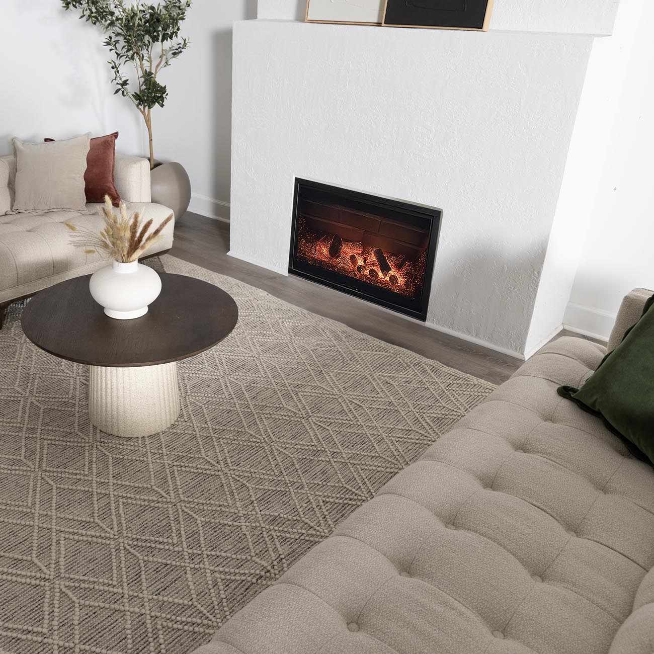Lattice Wool Area Rug
