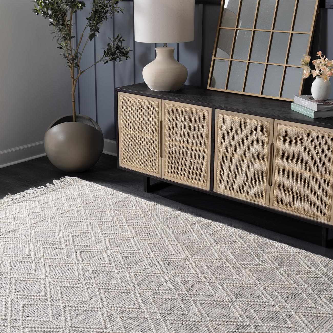 Lattice Wool Area Rug