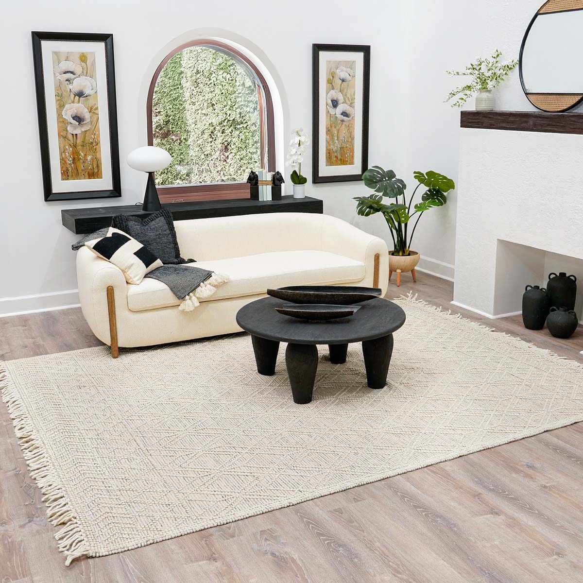 Lattice Wool Area Rug