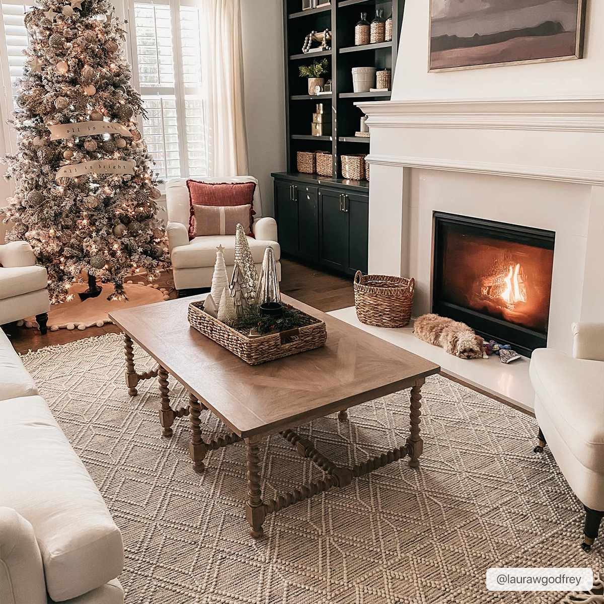 Lattice Wool Area Rug