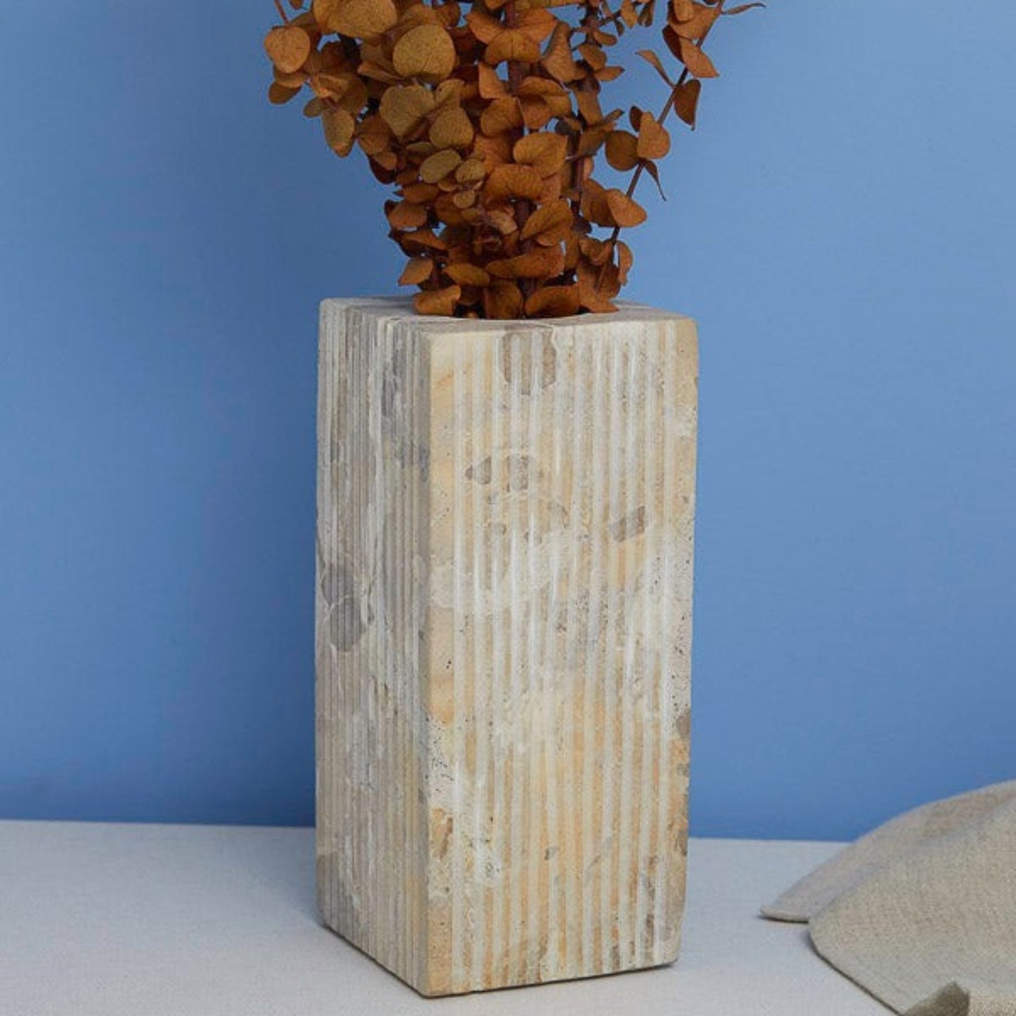 Marble Ribbed Vase
