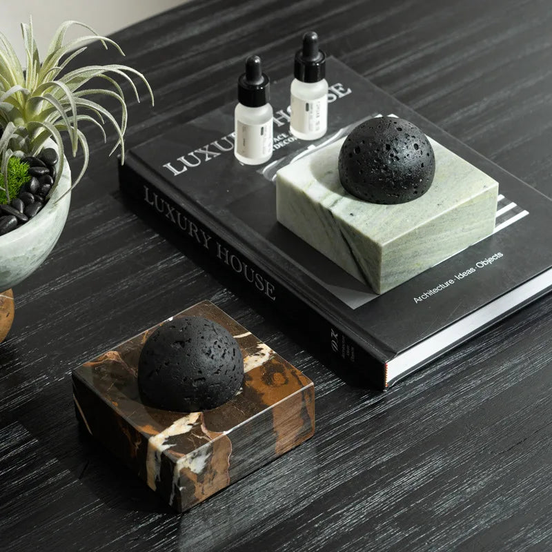 Lava Rock Stone Diffuser, Marble Base