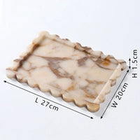 Calacatta Scalloped Marble Tray