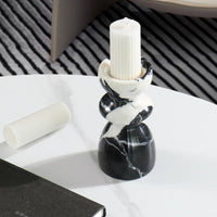 Noir Marble Candlestick Holders