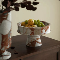 Calacatta Red Marble Vase and Pedestal