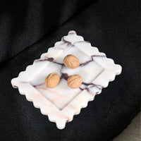 Calacatta Scalloped Marble Tray
